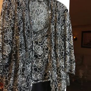 Black/Silver Sequin Gown